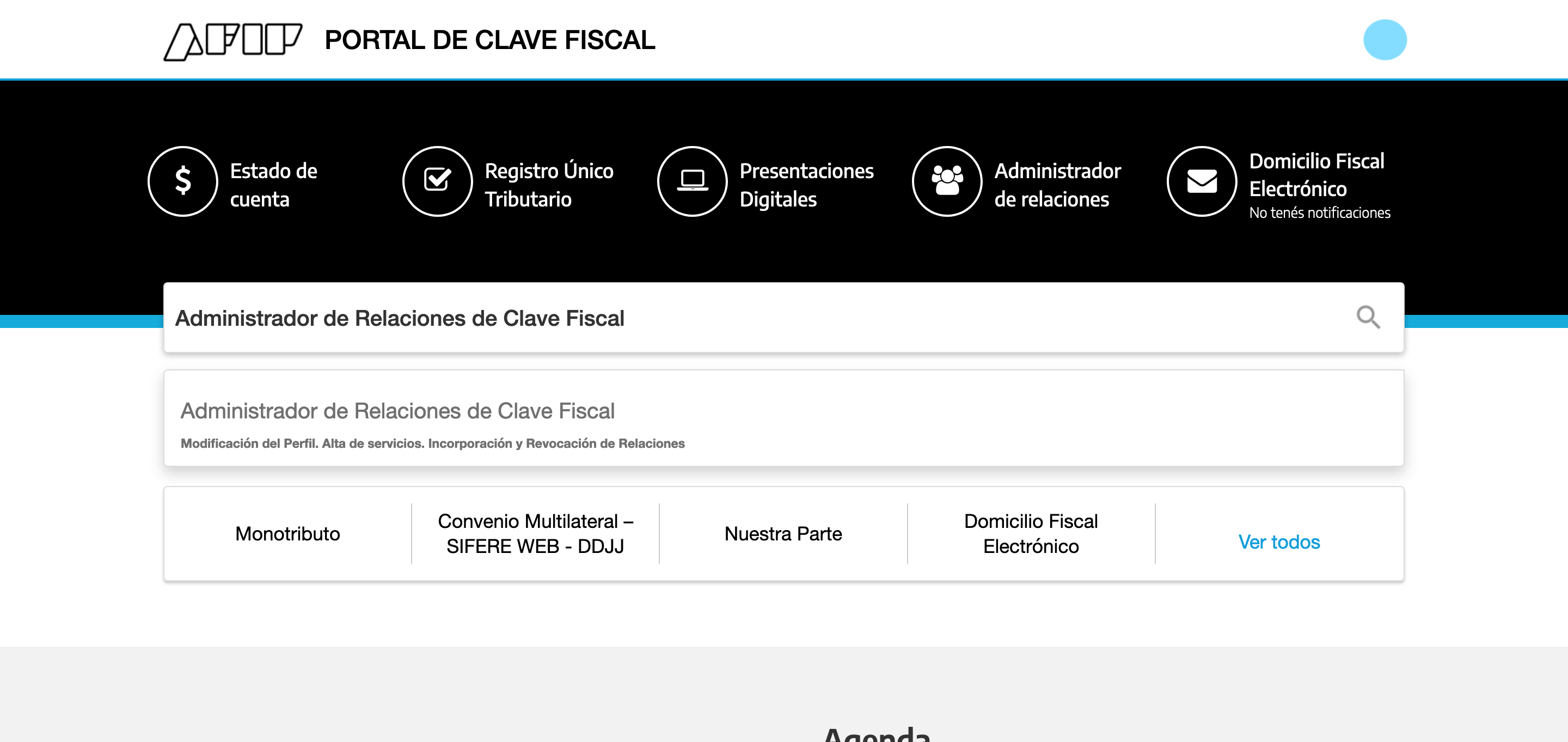 Administrador de Relaciones de Clave Fiscal