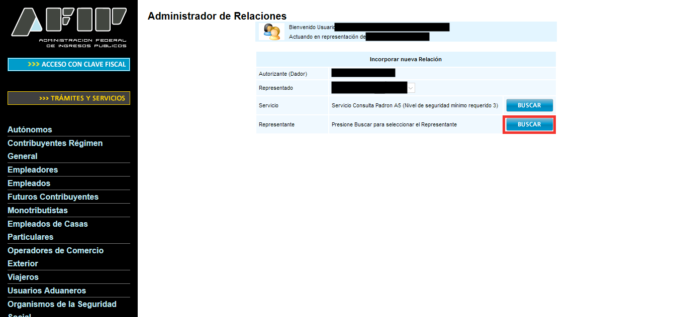 Segundo botón Buscar
