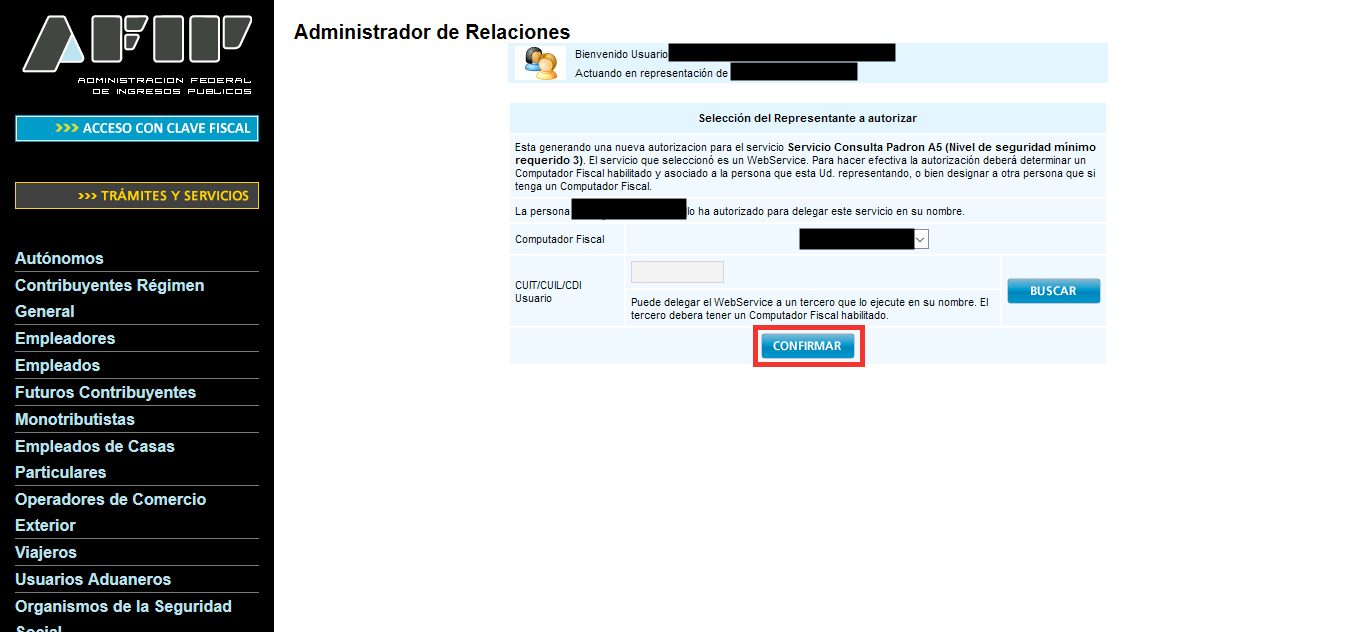 Selección del certificado